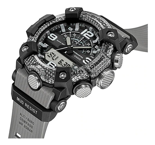 Correa De Reloj Casio G-shock G-g-b100-8adr Mudmaster Carbon Color Gris Color Del Bisel Gris Carbono Color De Fondo Negro