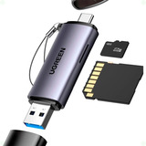 Mini Leitor De Cartão Micro Sd Tf Adaptador Usb Usb-c 3.0