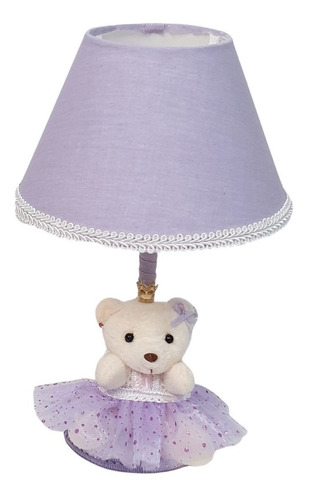 Abajur Infantil Bebê Ursa Menina Princesa Decoração Quarto 