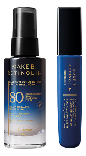 Combo Make B. Retinol: Base Líquida Cor 15 26g + Batom