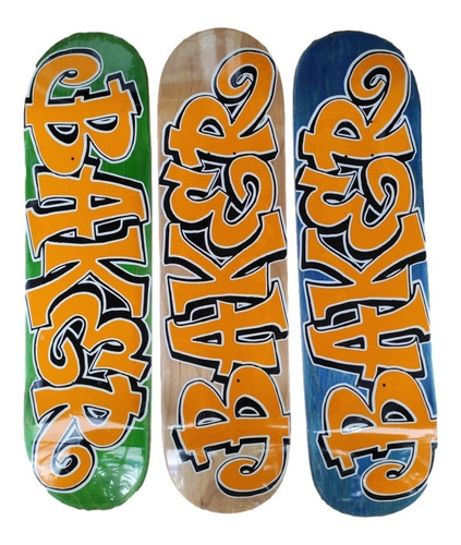 Shape Baker 8.1 Grafite Laranja Fundo Variado - Skate Maple