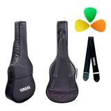 Capa Bag Almofadada Luxo P/ Violão Yamaha Com Bolso + Alça
