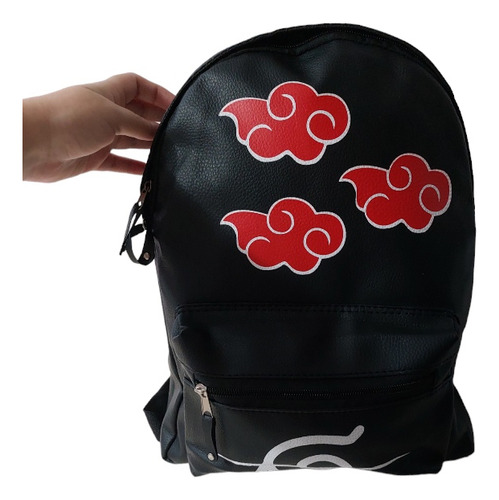 Mochila Mediana Naruto Akatsuki 35 Cm Ecocuero Anime Escolar