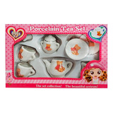 Mini Set Juego De Te De Porcelana Osito Juego Infantil M4e Color Blanco