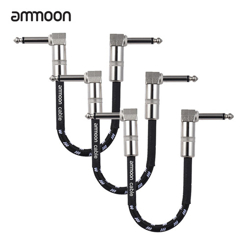 Ammoon - Cable De Conexión Con Pedal De Guitarra (3 Piezas,