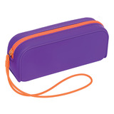 Necessaire De Silicone Retangular Roxa Ricca