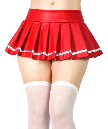 Mini Falda Colegiala Japonesa Kawai Roja Franja Calcetas Ffc