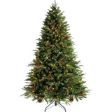 Árvore De Natal 3,2m Luxo 3000 Galhos Pinha + Pisca 300 Led Cor Verde