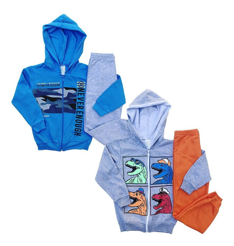 Roupa Infantil Kit 2 Conjunto Moletom Menino Frio Atacado