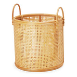 Cesto Em Rattan Natural Com Treliça 50cm