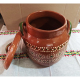 Olla De Barro 2.5 Litros Con Tapa Cafe Atole Frijoles 15pzs