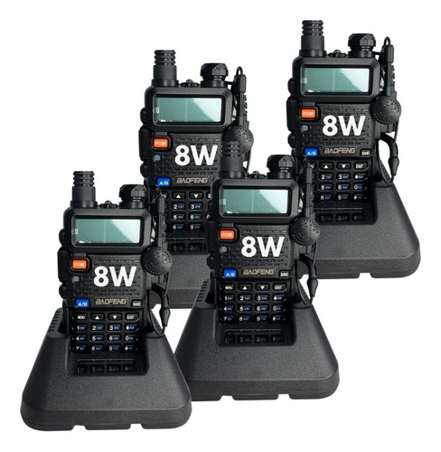 Handy Baofeng Uv5r 8w Kit X4 Uhf Vhf Bibanda Radio