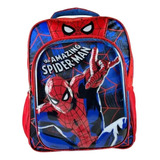 Mochila Escolar Grande Primaria Ruz Marvel Spiderman Hombre Araña 174585 Coleccion Fled Color Rojo