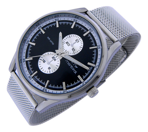 Reloj Montreal Hombre Ml1789 Malla Acero Inoxidable Tejido