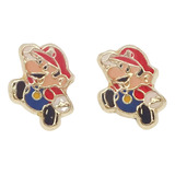 Amor Eterno - Broqueles Mario Bros Toad / Aretes Oro 10k