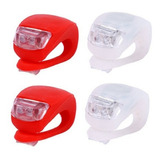 4 Blister Luz Bici Silicona Doble Led 3 Func X 2 Unidades   Blanca Roja - El Mejor Precio De Accesorios Para Bicicletas 