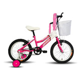 Bicicleta Infantil Peregrina Niña Rodada 16 Ruedas Laterales Color Rosa/blanco