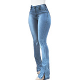 Jeans Dama Stretch Corte Colombiano Acampanados Pantalones