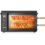 Amjdcoe Asador Electrico Portatil, Sin Humo, Con 2 Pinchos G