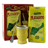 Combo Yerba Mate 500gr + Mate Argentino + Bombilla Playadito