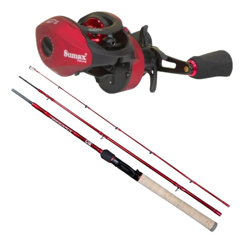 Kit Pesca Carretilha Sumax Akita 11000 + Vara Indiana 1,83m