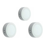 Pack X3 Foco Panel Plafon Led 20cm 18w Sobrepuesto Redondo