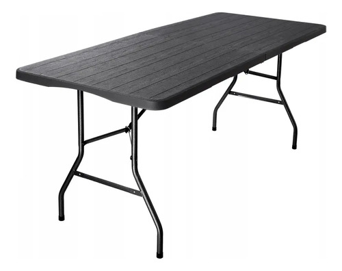 Mesa Plegable Tipo Madera 180x76x74cm Gris Oscuro - Qrubber