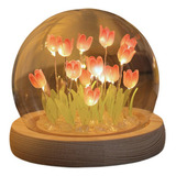Flores Artificiales Tulips Eternal Con Luz Led Para