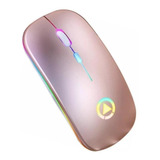 Mouse Gamer De Juego Inalámbrico Recargable Yindiao  A2 Oro Rosa