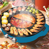 Parrilla De Bbq Coreana Portátil  Hot Pot  Con Control De Te