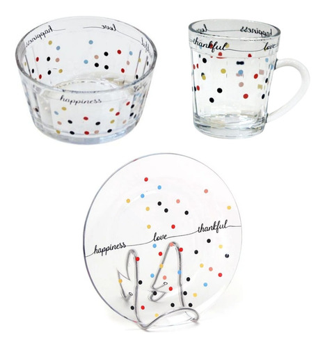 Kit Café Da Manhã Prato Bowl Caneca Americano Mesa Posta