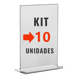 Display Acrilico T A6 10x15cm Para Qr Code Kit Com 10 Peças