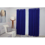 Cortina Veneza Dupla Oxford 4 Folhas 600x280 Sala/quarto Cor Azul Royal