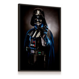 Quadro 53x73 Vidro Darth Vader Star Wars Sala Quarto