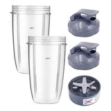 Vasos Nutribullet De 32 Onzas Con Cuchilla Y Tapas Abatibles