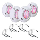 Kit 4 Led Piscina Smd 9w Rgb + Adaptador Com Garras Sodramar 12v