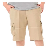 Bermuda Short Cargo Con Cinturón Lona Original Tallas Extras