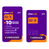 Chip Vivo Kit 5: 1 Chip S/ Recarga+4 C/ R$10 De Recarga