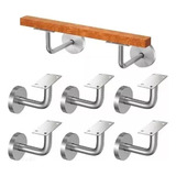 6 Pcs Soporte Muro Tubo Pasamanos Con Tapa Cubre Tornillo