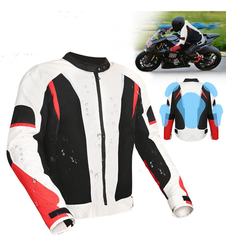 Chamarra Moto Hombre Biker Impermeable Proteccion Universal