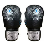 Guantes De Boxeo / Muay Thai / Kick Negro Ojos De Dragon