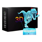  Lampara Nocturna 3d Led Dinosaurio 7 Colores Touch Fd