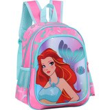 Mochila Escolar Creche Pre Escola Infantil Maternal Sereia P