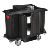 Carro Recamarista Con Puertas Rubbermaid® Negro