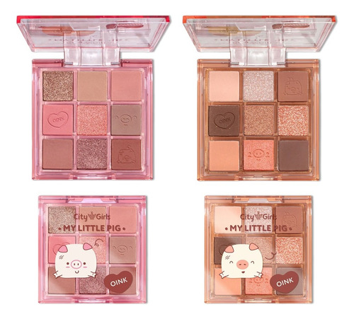 Paleta De Sombras Fofa My Little Pig Da City Girls 9 Tons 