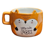 Tarro 3d Para Café Zorro Little Cute Fox Cerámica 420 Ml