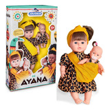 Boneca Ayana Com Bebe Mae E Filha Brinquedo Infantil Menina 