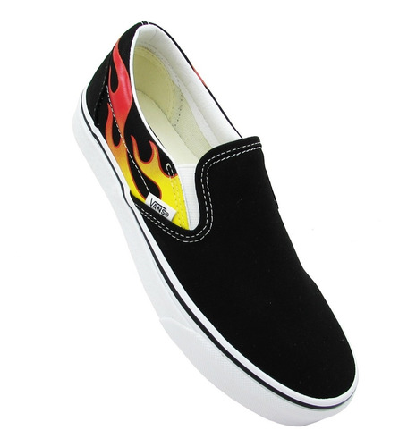 Tenis Vans Classic Slip On Vn0a38f7phn Flame Black/black/tr 