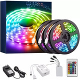 Kit X 15mts Completo Tira Luces Led Rgb 5050 Control Fuente 