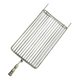 Grelha Dupla Inox 304 30x50cm Peixe Churrasco Churrasqueira